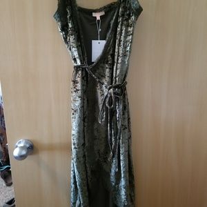 Olive green wrap dress